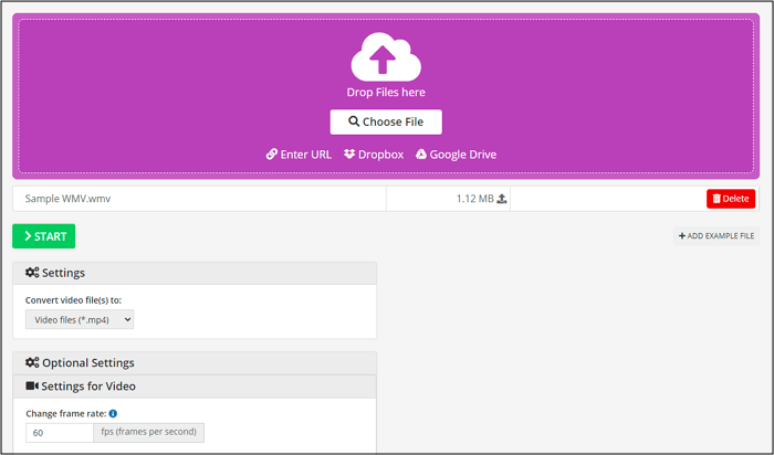 Video2Edit Converteer video online naar 60FPS