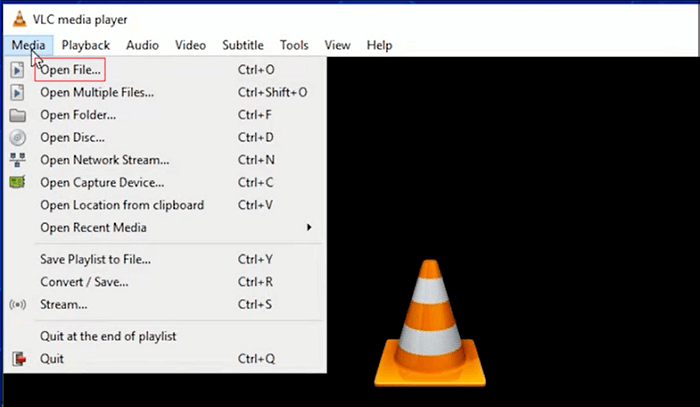 MOV-bestand openen in VLC