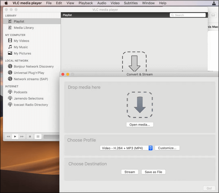 Selecteer Video H.264+MP3