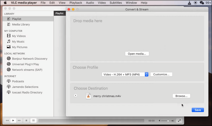Geconverteerde H264-bestanden opslaan