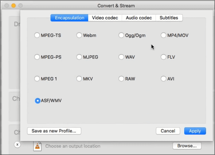 VLC Media Player WebM naar WMV Mac