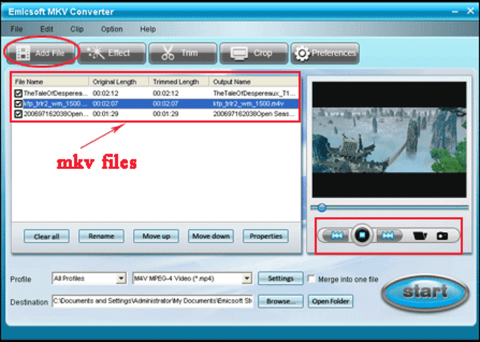vob naar mkv emicsoft