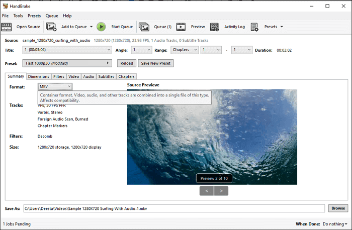 vob naar mkv handrem