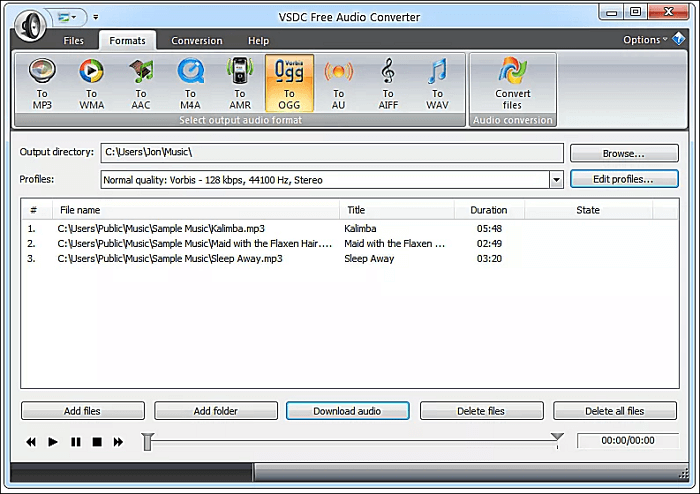 VSDC gratis audio-omzetter