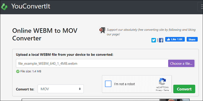 YouConvertIt webm to move