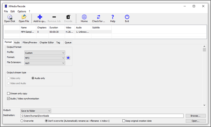 Video naar MP3-converter voor pc gratis download - XMedia Recode