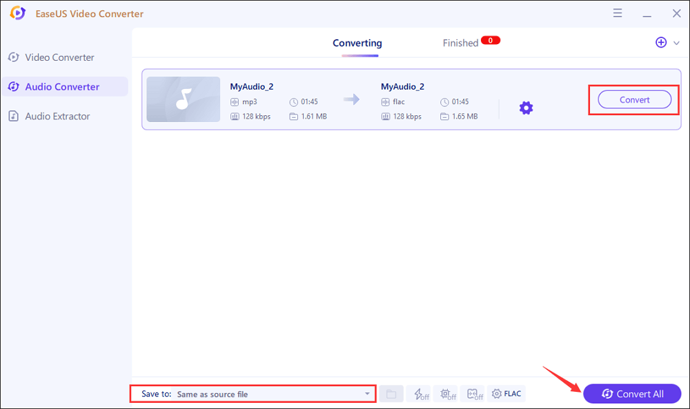 converteren naar flac