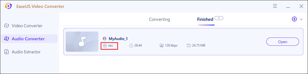 geconverteerde aac-audio opslaan