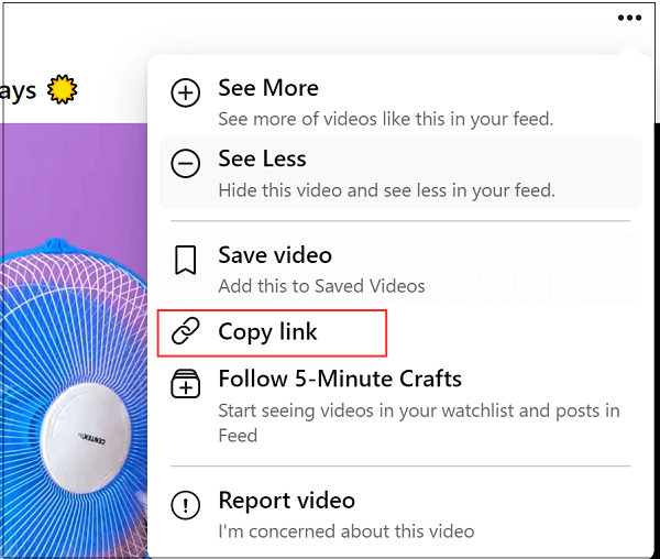 1. Kopieer de URL van een Facebook-video