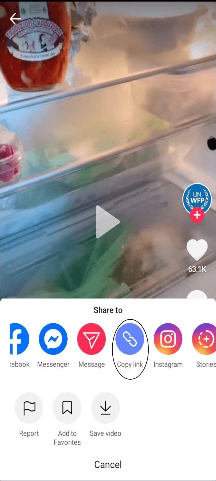 Kopieer de link van een TikTok-video