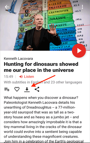 Hoe TED-talks te downloaden van de TED Android-app