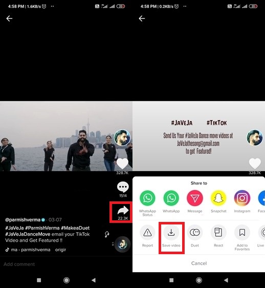 Download TikTok-video's op iPhone