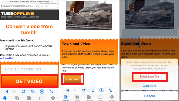 Download tumblr-video naar iPhone