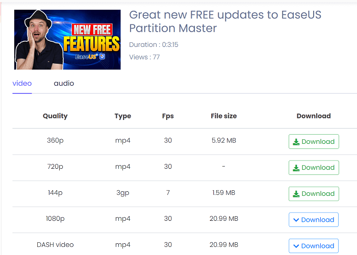 Vidiget - download YouTube-video's