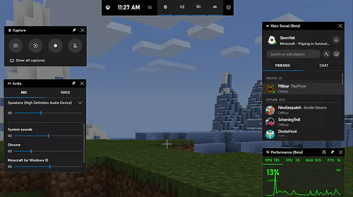 Opnamescherm met Game Bar