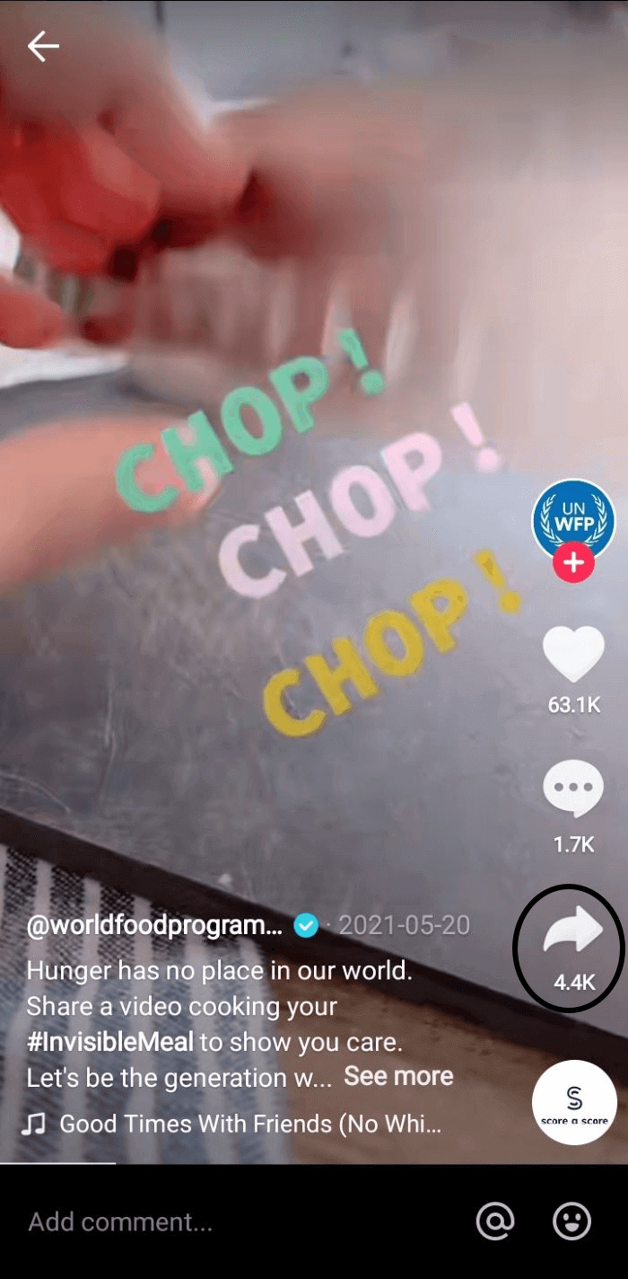 Pictogram van een TikTok-video delen