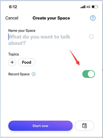 Stap 2 - Neem een Twitter-ruimte op