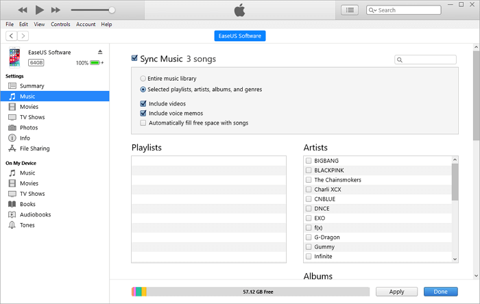 Muziek synchroniseren met Apple Music