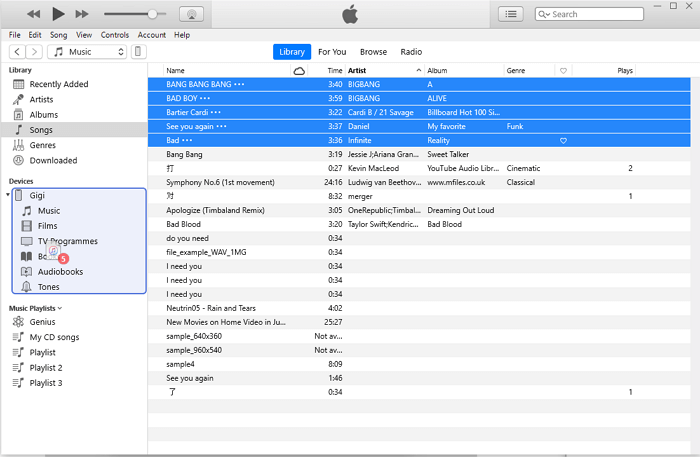 Synchroniseer nummers met je apparaat