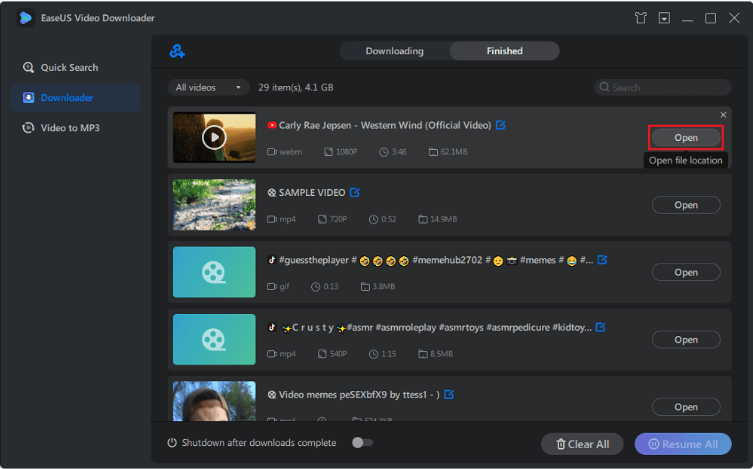 Begin met het downloaden van je video en de miniatuur ervan