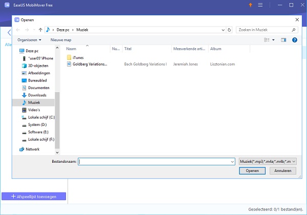 Selecteer de muziek die je wilt overzetten naar je iPhone